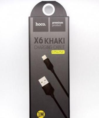 Кабель hoco X6 Khaki USB/Lighting 2.4A 1m