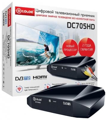 DVB-T2 ТВ приставка D-Color DC705HD