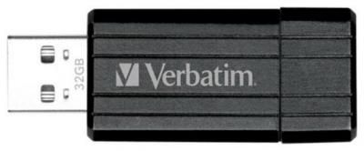 Накопитель Flash USB Verbatim 32Gb Pin Stripe Black