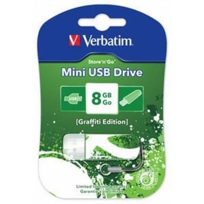 Накопитель Verbatim USB Drive 8Gb Mini Graffiti Edition Green