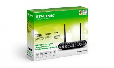 TP-Link Беспроводный гигабитный маршрутизатор Archer C2, Dual Band, (433Мбит/с на 5 ГГц + 300Мбит/с на 2,4 ГГц)  4 порта 1000 Мбит/с, 1 USB порт, 2 съемных антенны