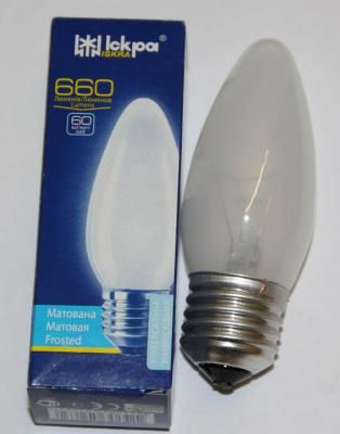Лампа накаливания Искра свеча матовая E27 220V 60W B35