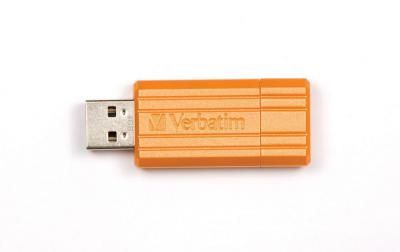 Накопитель Flash USB Verbatim 16Gb Pin Stripe Volcanic Orange