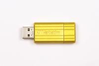 Накопитель Flash USB Verbatim 8Gb Pin Stripe Sunkissed Yellow