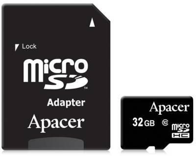 Карта памяти Micro SD 32Gb Apacer AP32GMCSH10U1-R + адаптер