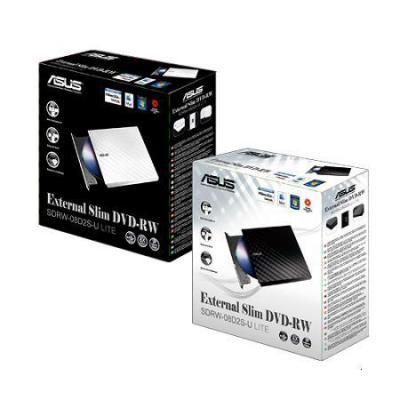 Привод Внешний DVD±RW ASUS SDRW-08D2S-U LITE (USB, Slim, белый, Cyberlink Power2Go (Burn) ) Retail