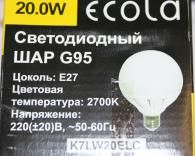 Лампа св/д Ecola шар G95 E27 20W 2700K