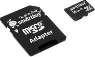 Карта памяти Micro SD Card 16Gb SDHC Class10 Smartbuy + адаптер Retail